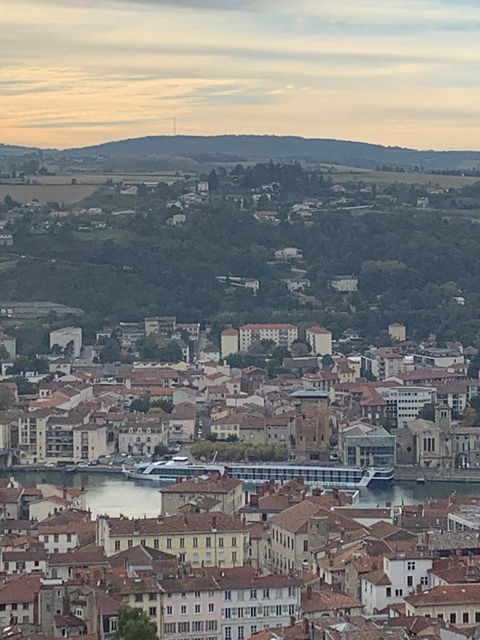 View of Vienne and the AmaCello on the Rhone river