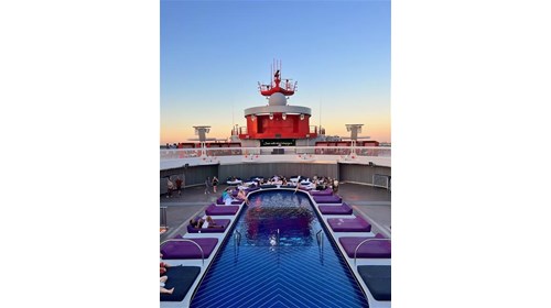 Evening Pool Time on the Beautiful Scarlett Lady.