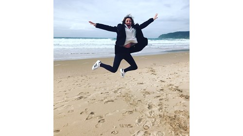 Jumping for joy in Casais Portugal 