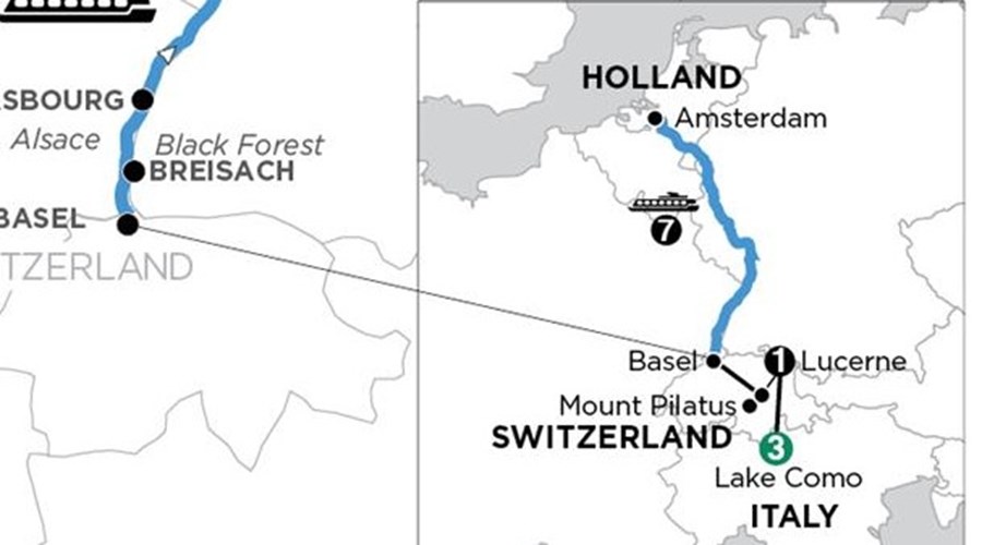 Christmastime on Romantic Rhine with Swiss Alps