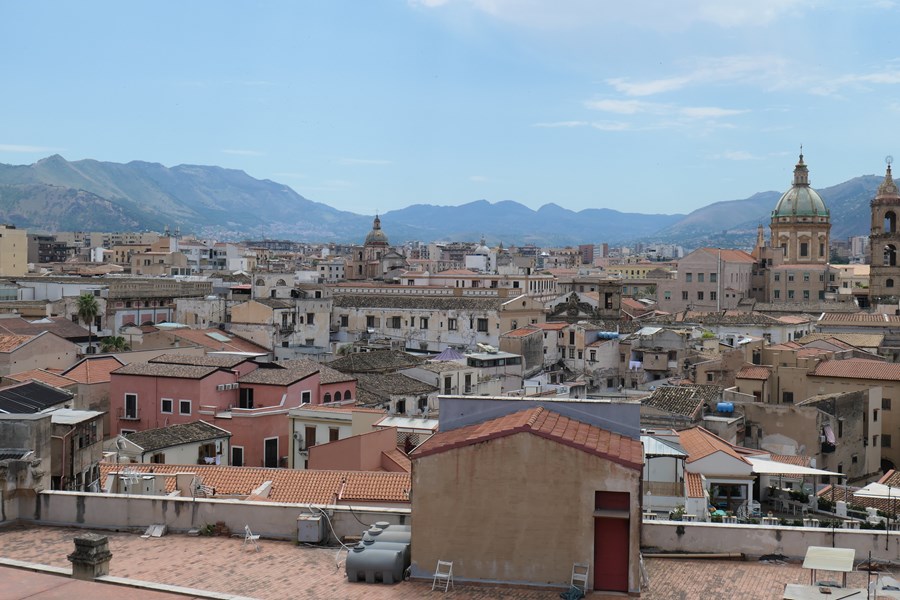 View from the rooftop of our Palermo Hotel