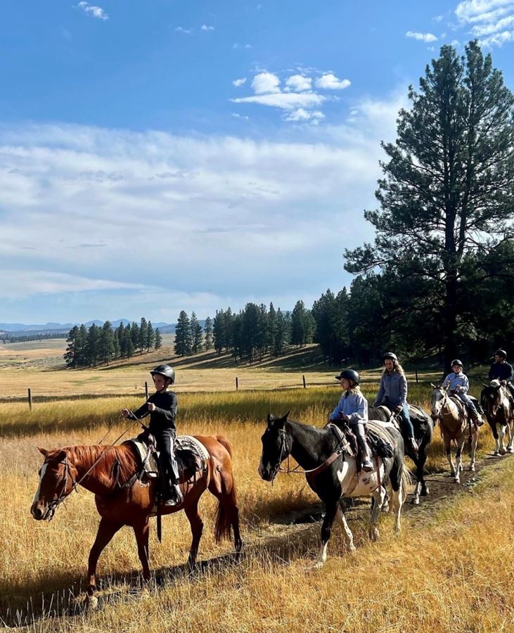 Family trail ride in Montana. 