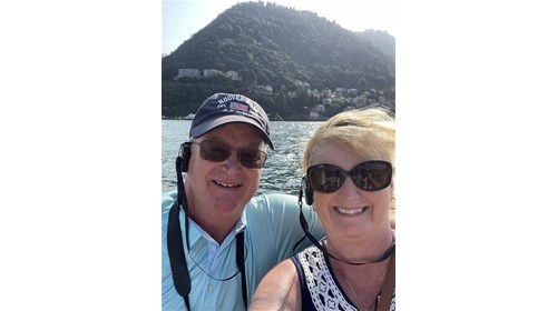 Lake Como Italy on a tour with my husband