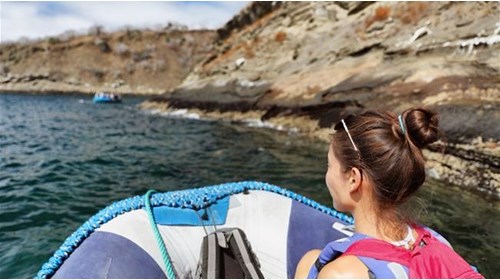 Zodiac boat tour in the Galapagos island