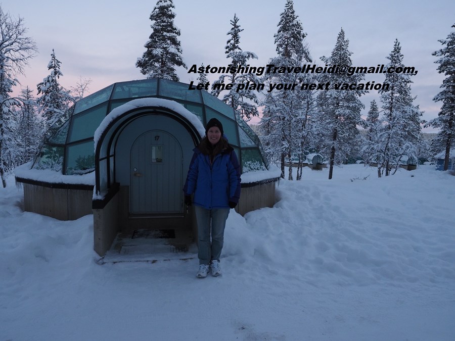 Kakslauttanen sleep in glass igloo in Finland
