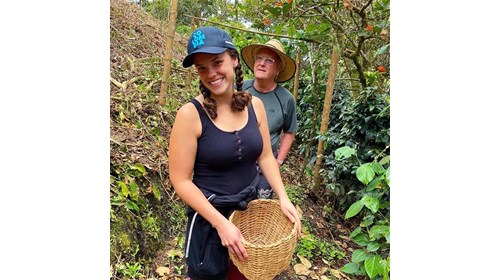 I enjoyed picking coffee beans in Colombia!