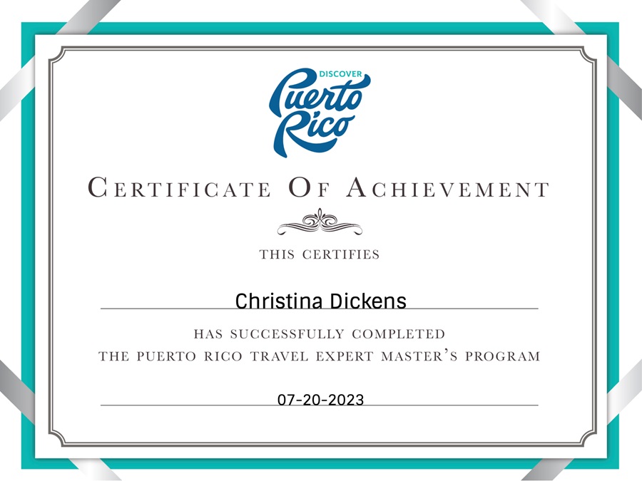 I am a certified Puerto Rico Travel Expert