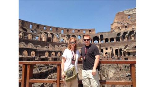 My oldest son & I at the Colosseum 