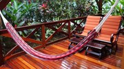 Rio Perdido- relaxing on the hammock