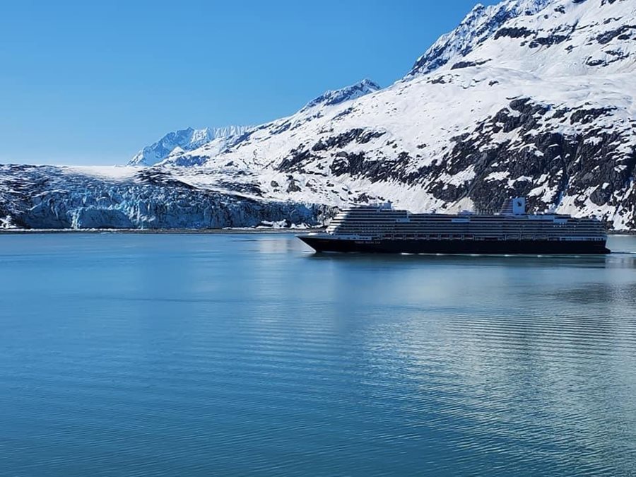 Holland America Ship inside Glacier Bay Alaska