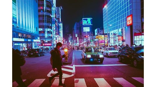 Japan street at night
