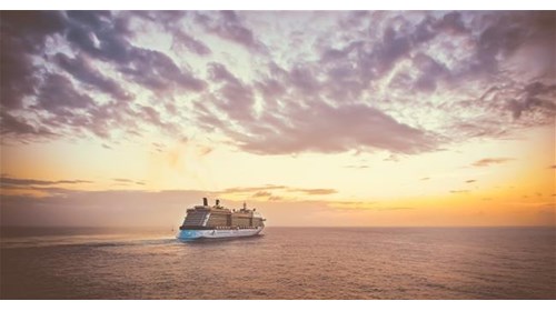 Luxury Cruise Sailing at sunset