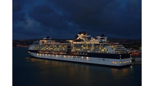 Luxurious Cruise Ship at night