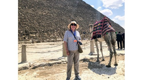 Visiting Giza and the Pyramids. Love my ride
