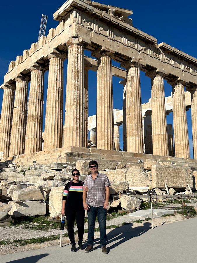 Christina and husband Daniel at the Parthenon