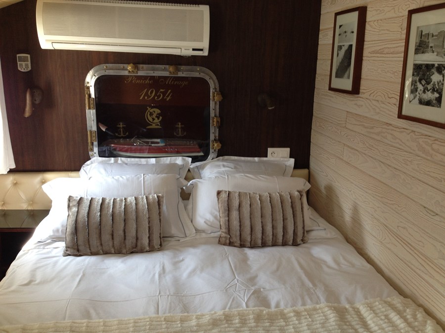 Comfortable accommodations on a French hotel barge