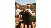 Sue & Germaine rode camels in the Canary Islands