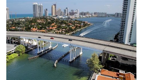 Miami beach, Ocean, Bridge