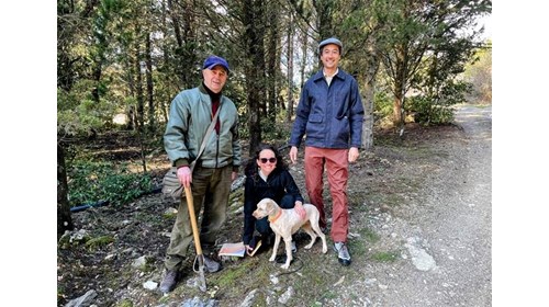 Truffle Hunting Crew in Italian Black Pine Forest