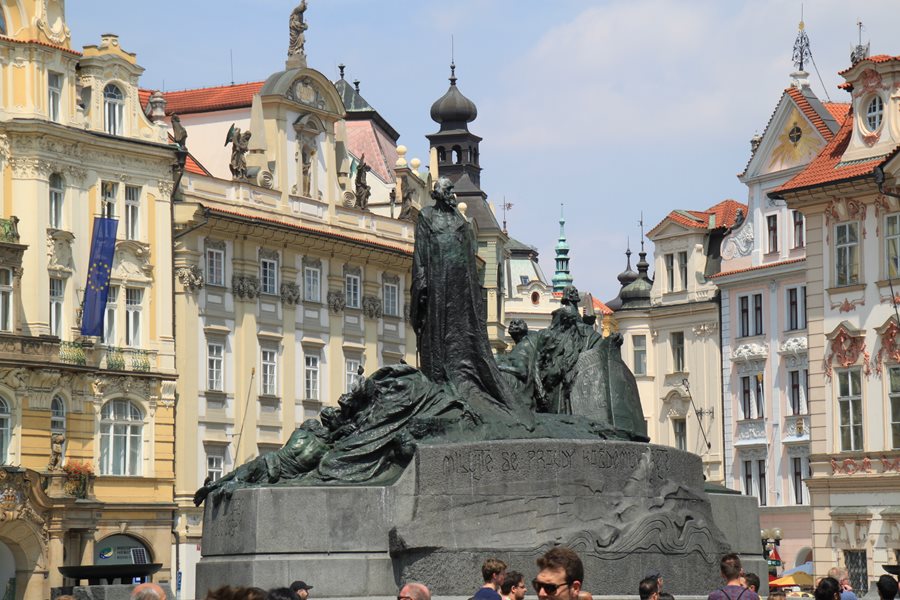 A monument in the old Plaza - Prague