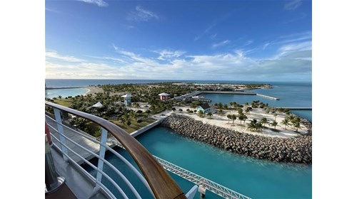 The view of Ocean Cay from my balcony