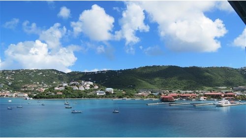 View of St. Thomas from cruise ship