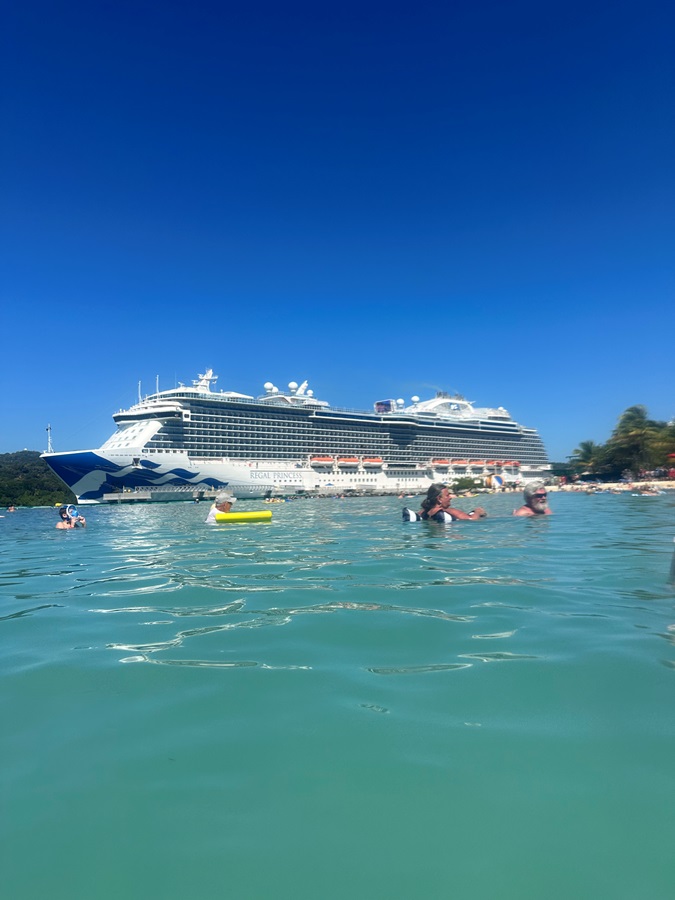 View of the The Regal Princess from Mahogany Bay