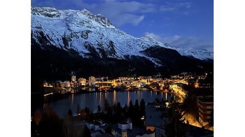 From our hotel balcony in St. Moritz, Switzerland