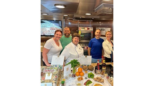A cooking class onboard the Oceania Riviera.