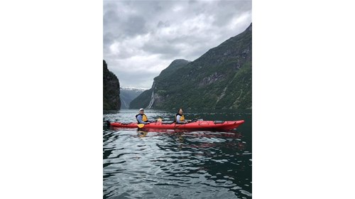 Kayak in the Geirangerfjord.