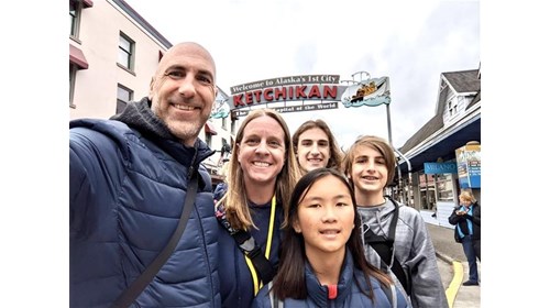 My family in Ketchikan on our Alaska cruise!
