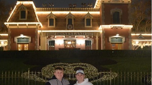 In front of the Disneyland train station