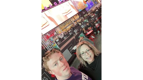 Times Square with my son Sam. 