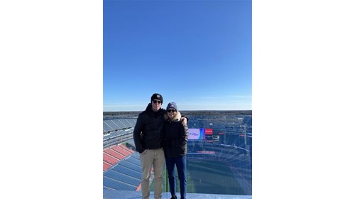 Gillette Stadium with my son Sam. 