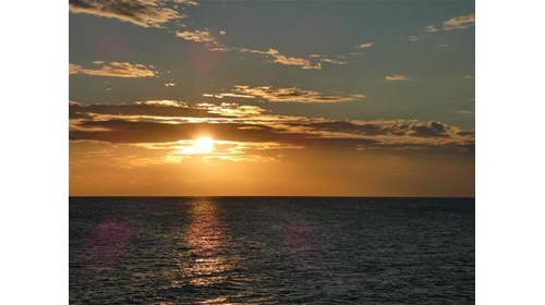 Sunset sail away from Bimini..