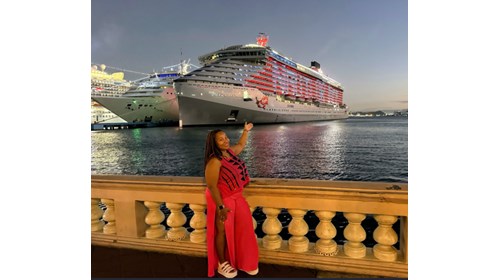 Me at San Juan PR on Valant Lady by Virgin Voyages