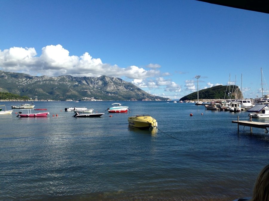 View from our lunch spot in Budva, Montenegro