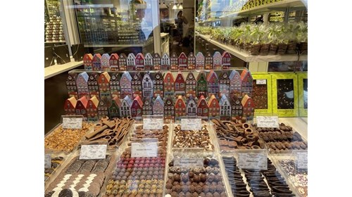 A boutique chocolate shop in Brugge, Belgium.