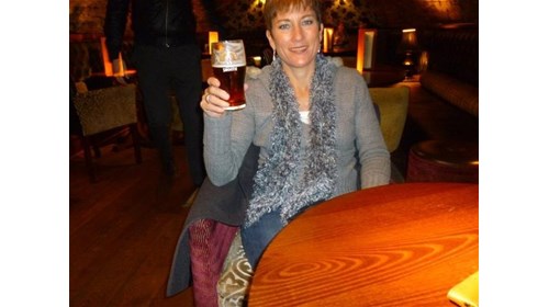 Having a pint at the Three Mariners Lancaster UK