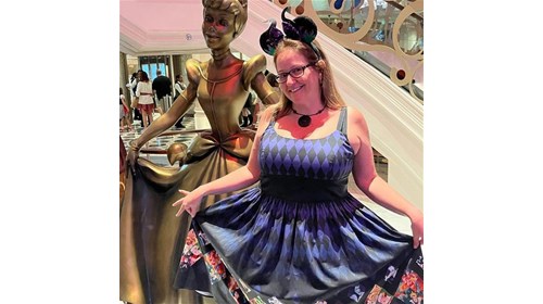 Hanging out with Cinderella on the Disney Wish.