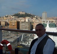 On the deck of the Equinox in Naples, Italy