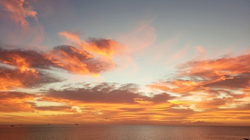Sunset off Montserrat at sailaway