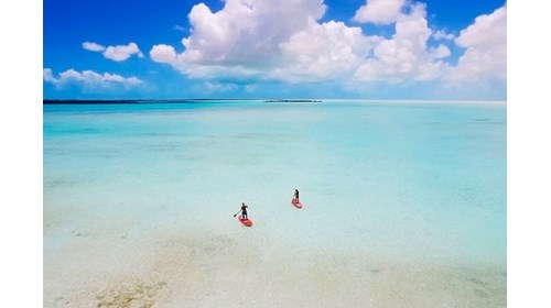 Paddle boarding on the island of South Caicos