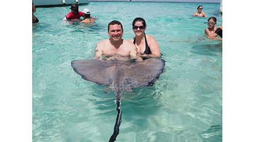 Making friends in the clear waters of the Cayman