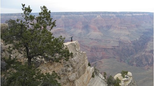 That's me on the ledge of the Grand Canyon!