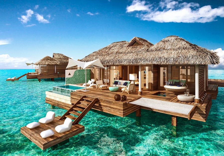 Sandals over the water bungalows