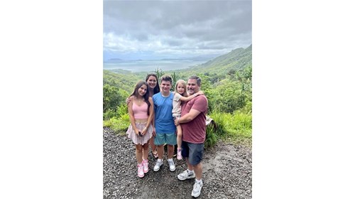 My family at Kualoa Ranch on O'ahu, Hawaii