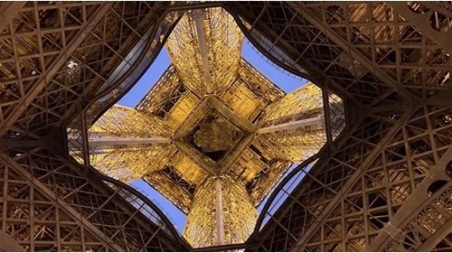 Bottom View of the Eiffel Tower in France
