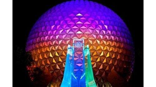 Love the way Spaceship Earth looks at night.
