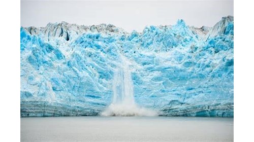 The majesty of nature as glaciers calve and tumble